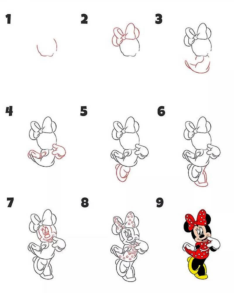 A Cute Minnie Mouse Drawing Ideas