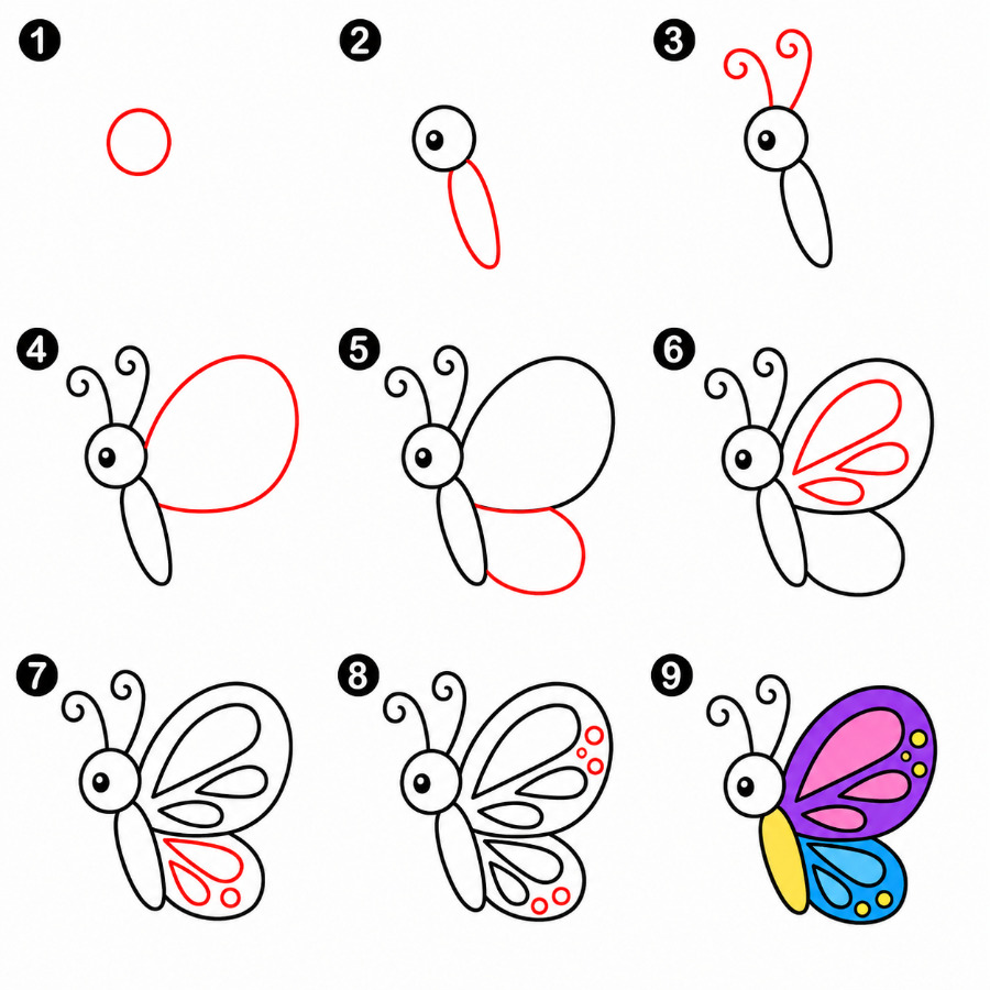 Cute Butterfly Drawing Ideas