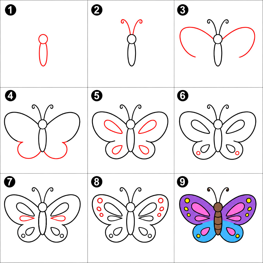 Flying Butterfly Drawing Ideas
