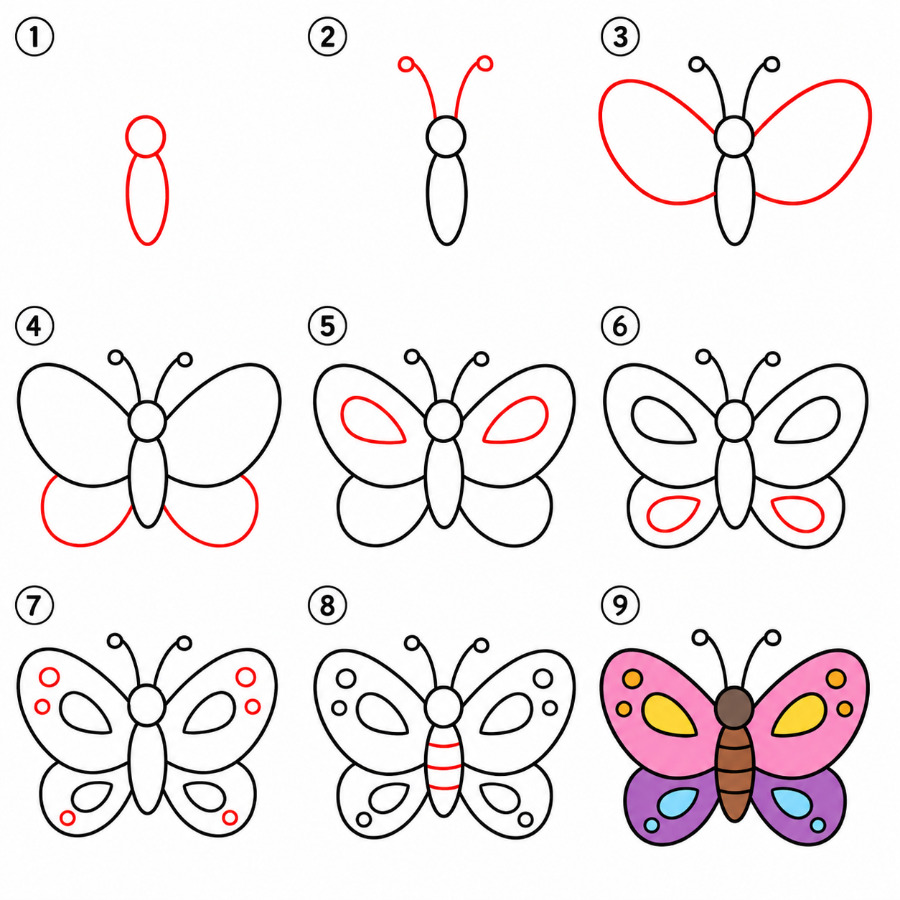 Sweet Butterfly Drawing Ideas