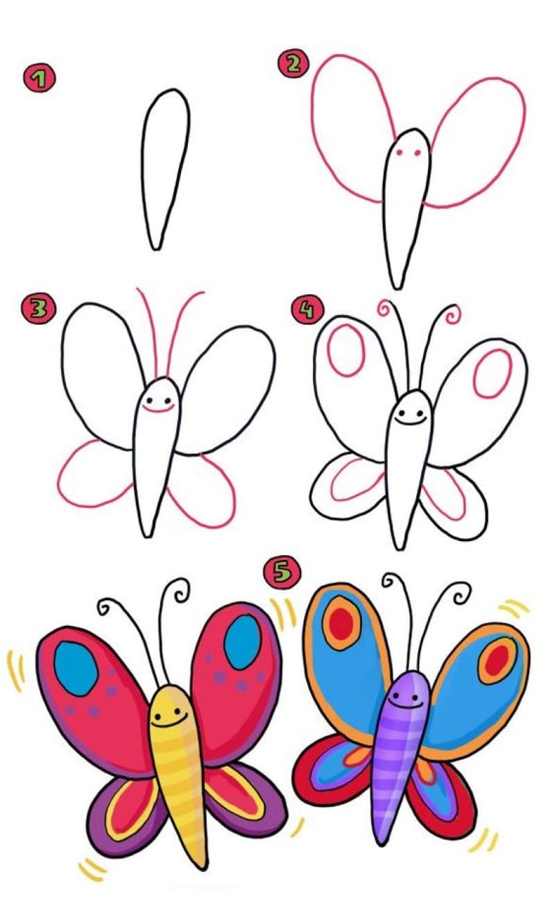A Couple of Butterflies Drawing Ideas