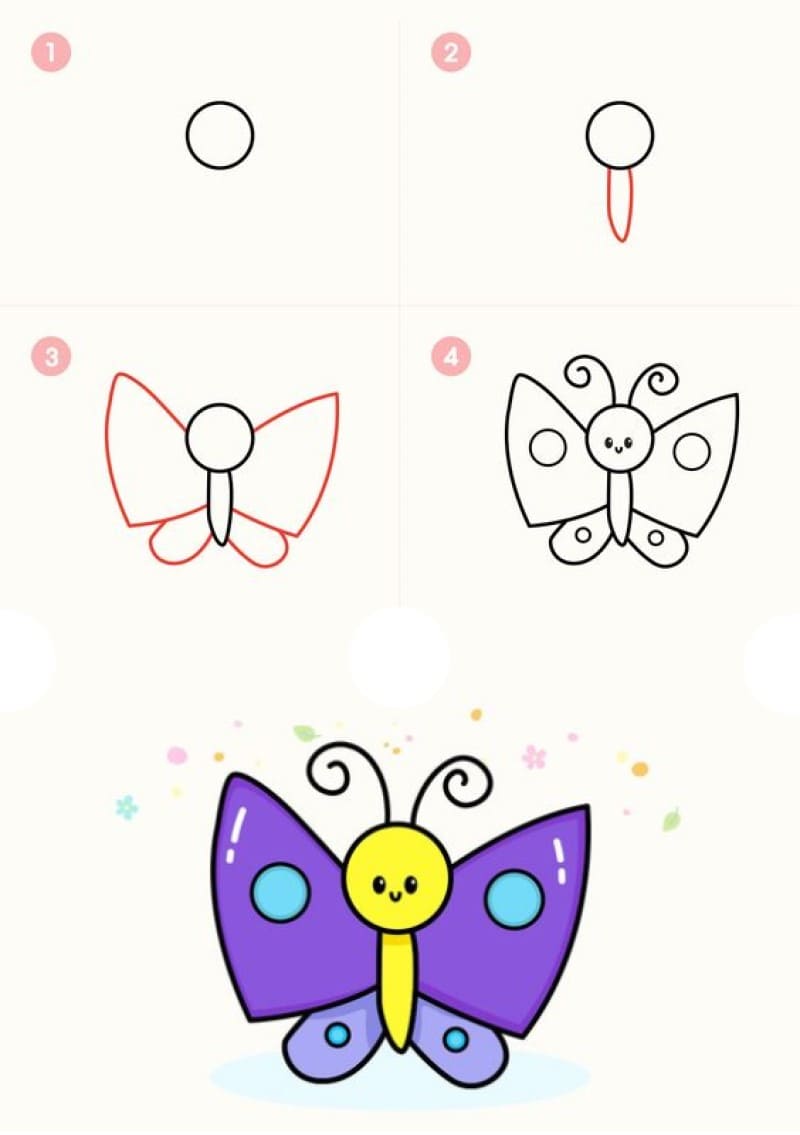 A Simple and Cute Butterfly Drawing Ideas