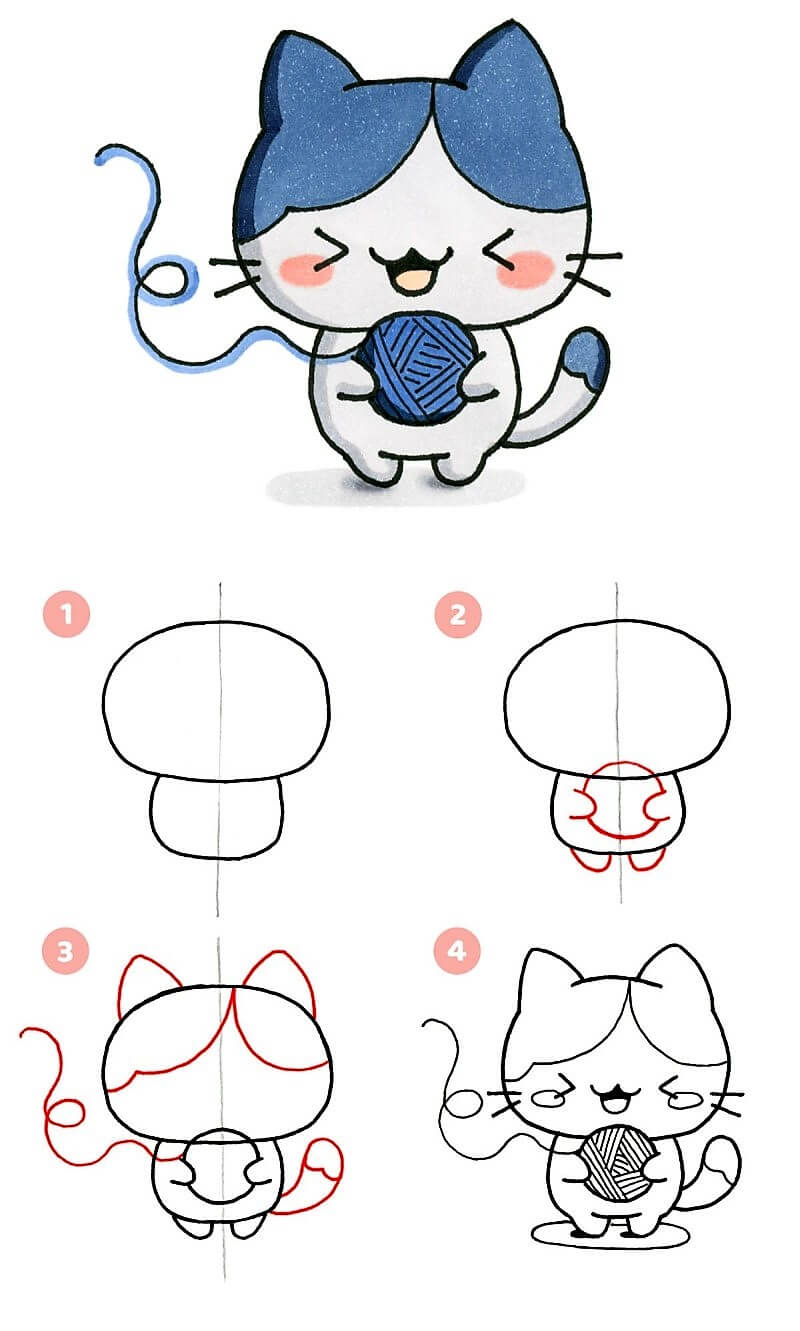 How To Draw An Easy Cat Step By Step Drawing Photos