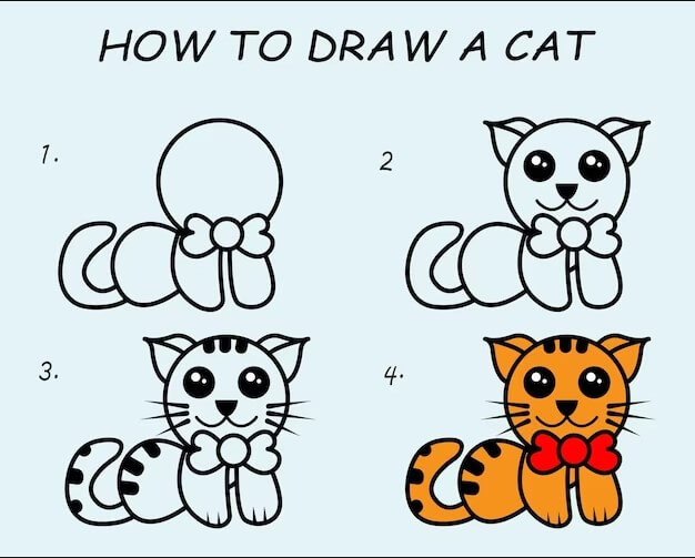 A Beautiful Cat Drawing Ideas