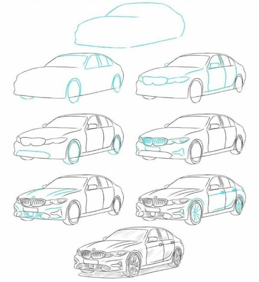 How to draw BMW car