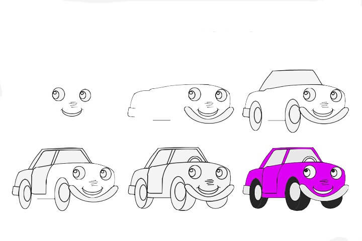 How to draw Cartoon car