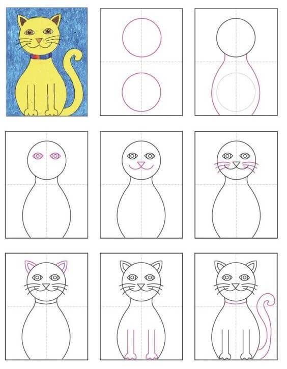How to draw Cat idea (41)