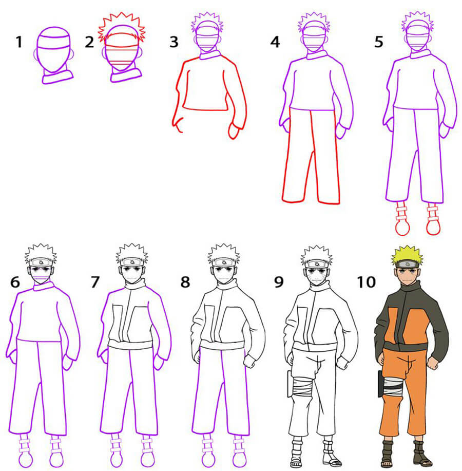 How to draw A Cool Naruto