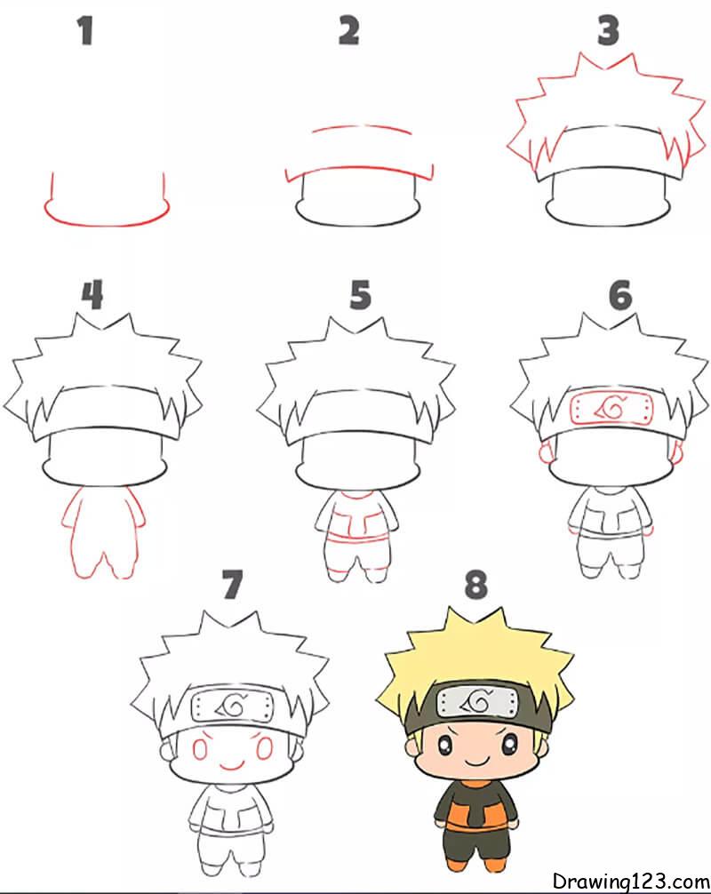 How to draw A Cute Litte Naruto