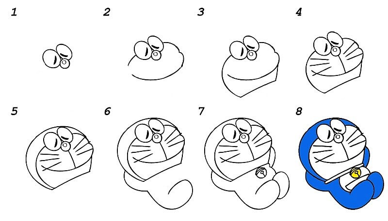 How to draw Doraemon is sleeping