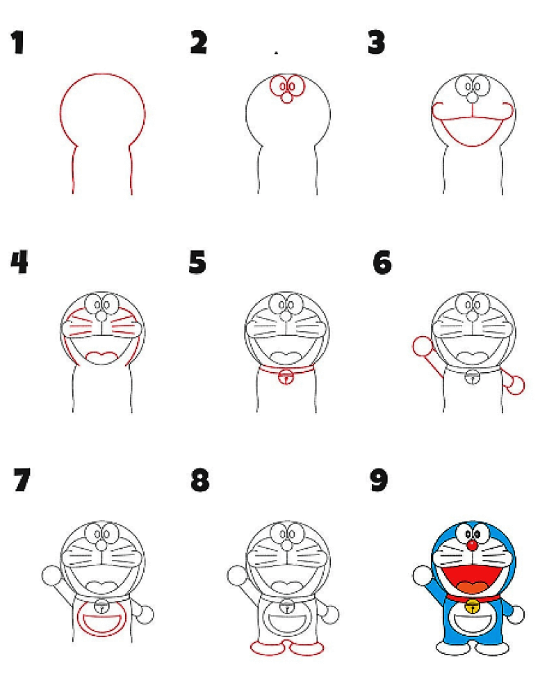 A Happy Doraemon Drawing Idea