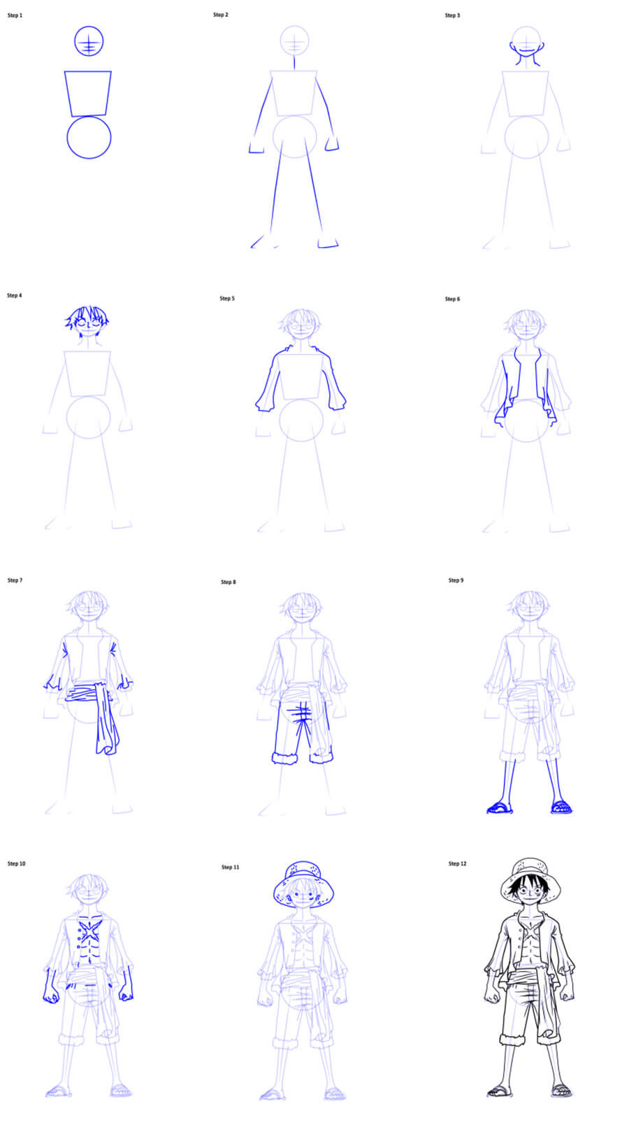 Luffy Detailed Drawing Ideas