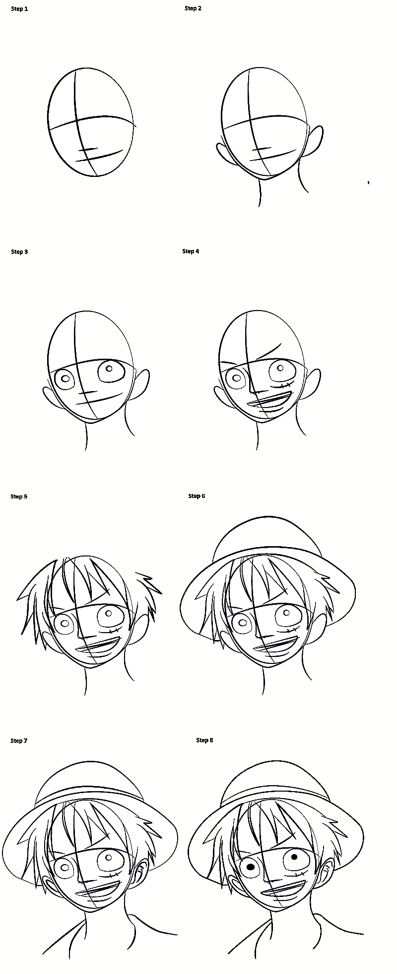 How to draw Luffy in One Piece