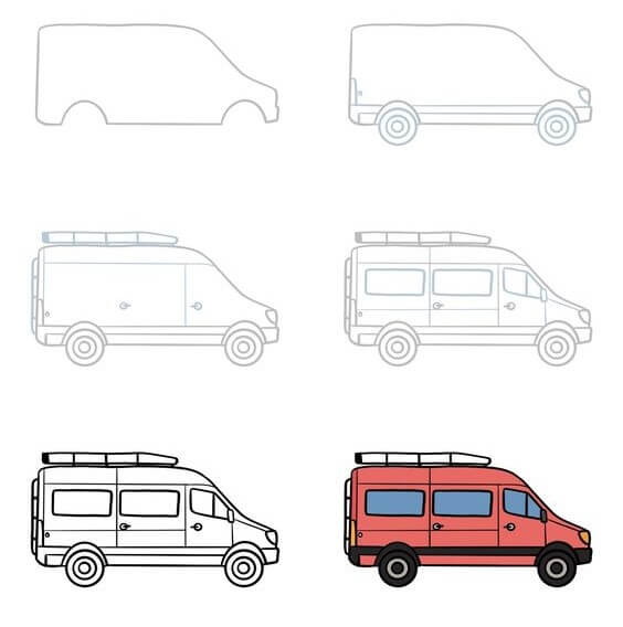 How to draw Minivan