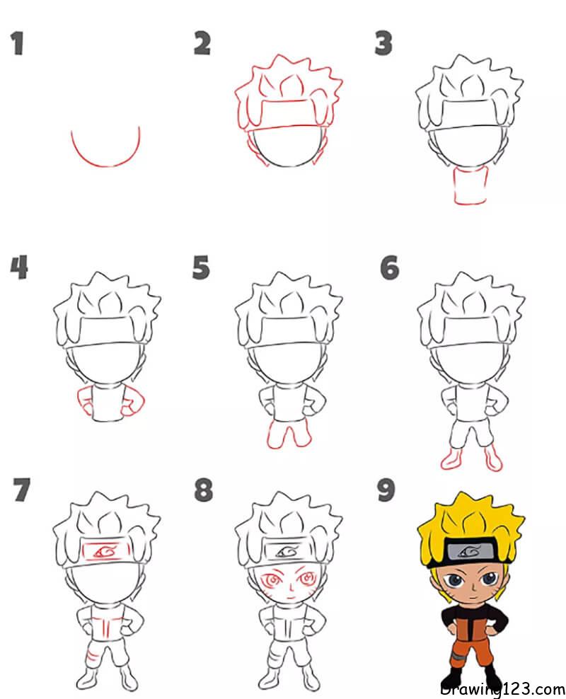 How to draw Naruto chibi 2