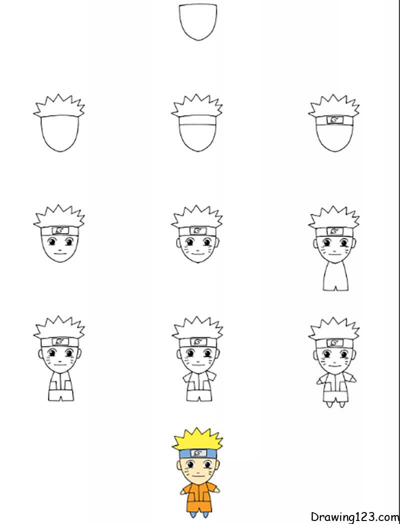 How to draw Naruto cute