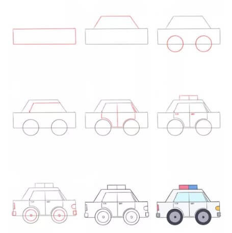 How to draw Police car