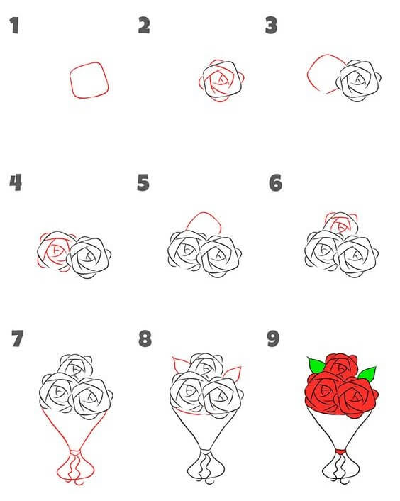 How to draw Roses idea (11)