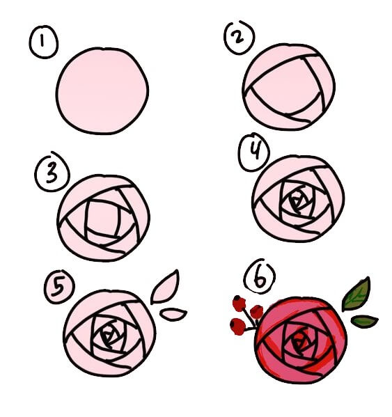 How to draw Roses idea (12)