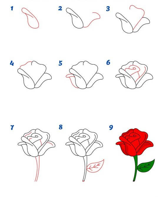 How to draw Roses idea (18)