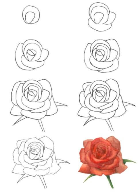 Roses idea (19) Drawing Ideas