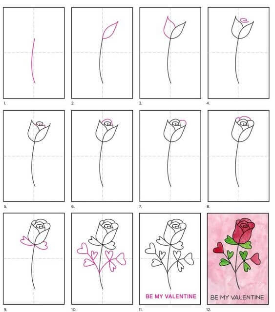 How to draw Roses idea (22)