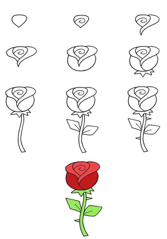 Roses idea (30) Drawing Ideas