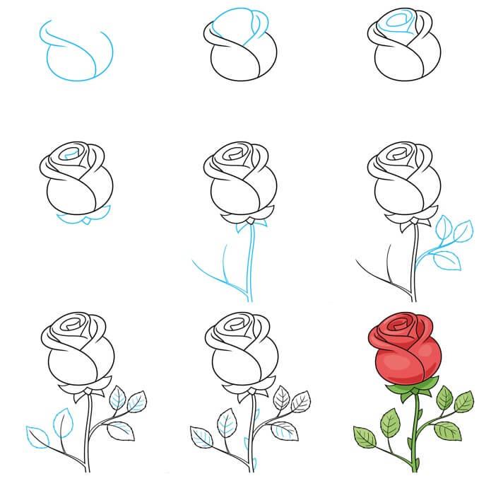 How to draw Roses idea (44)