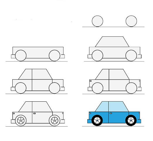 How to draw Simple car drawing