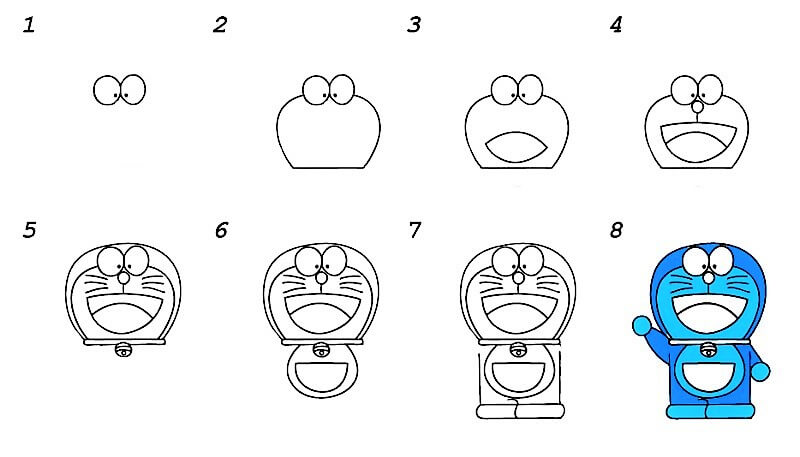 How to draw A Simple Doraemon