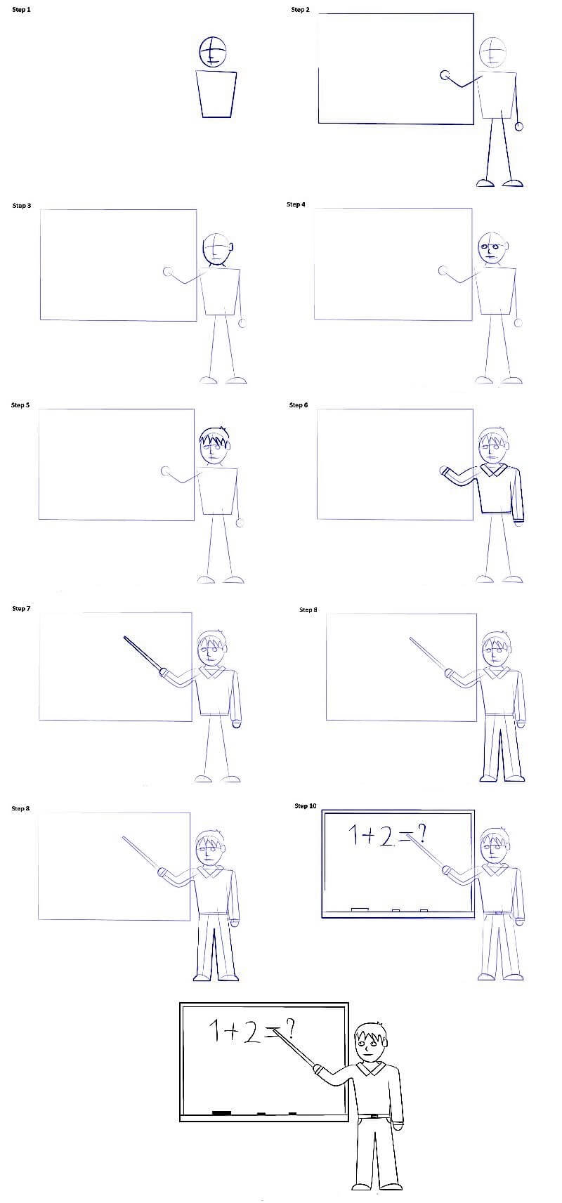 How to draw Teacher Sketch