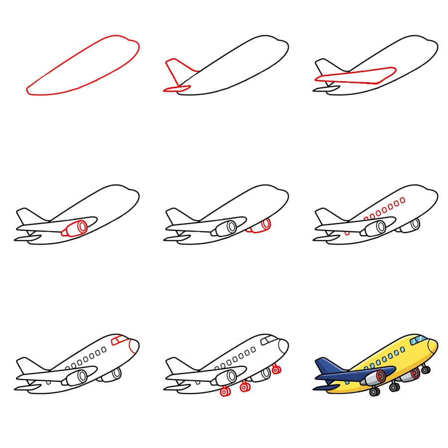 How to draw Airplane take off