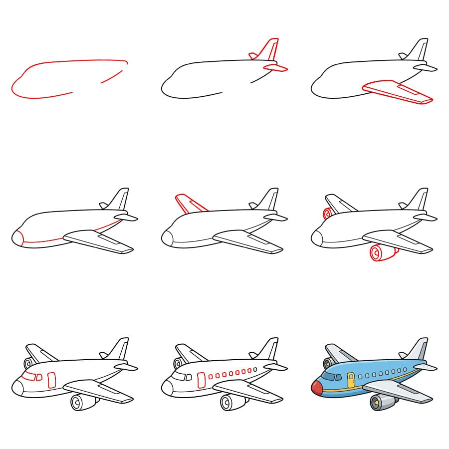 How to draw Big Airplane