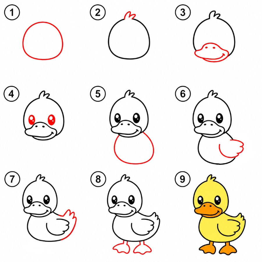 How to draw Cute duck