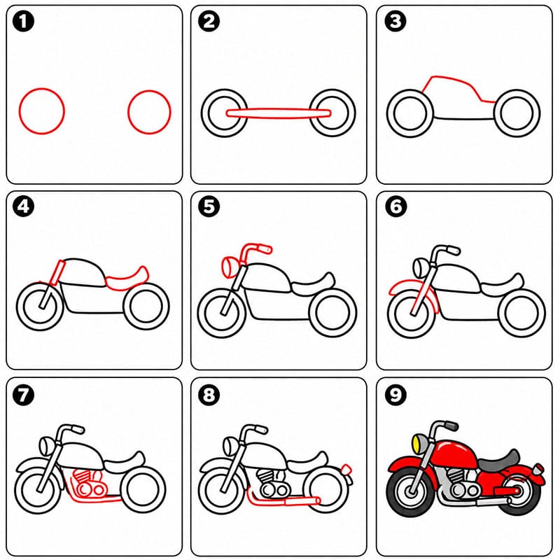 How to draw Motorcycle Adventure