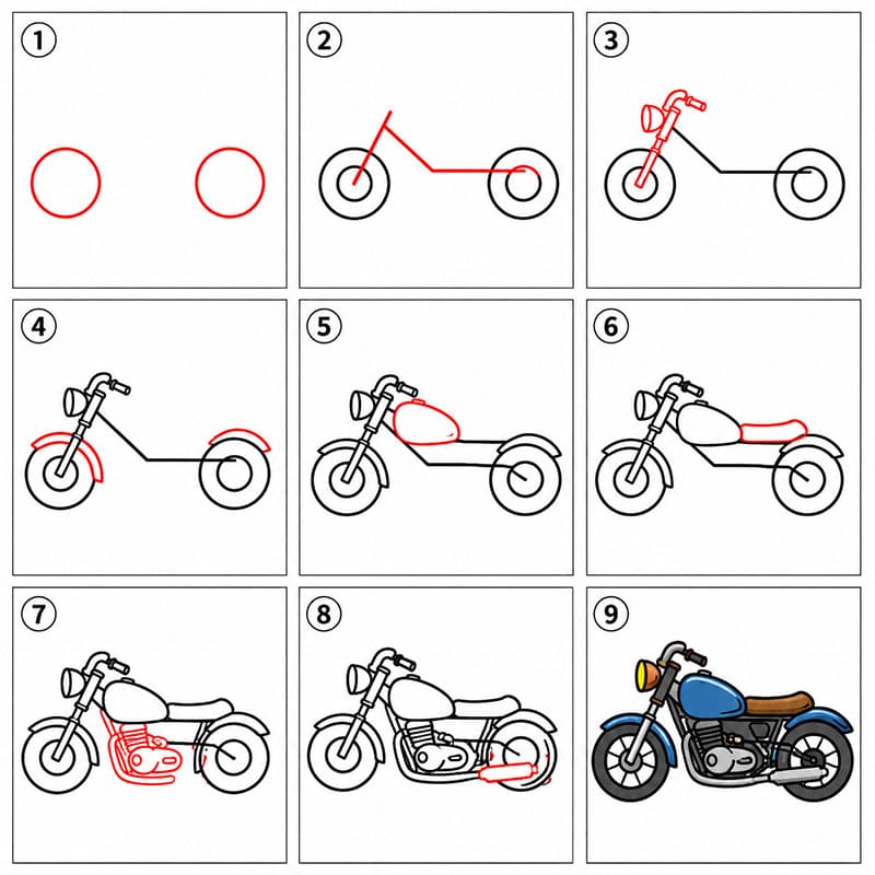 How to draw Motorcycle Classic