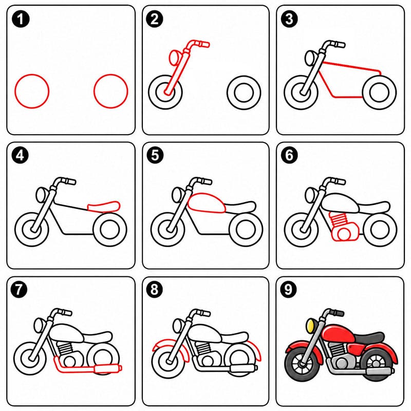 How to draw Motorcycle Racing