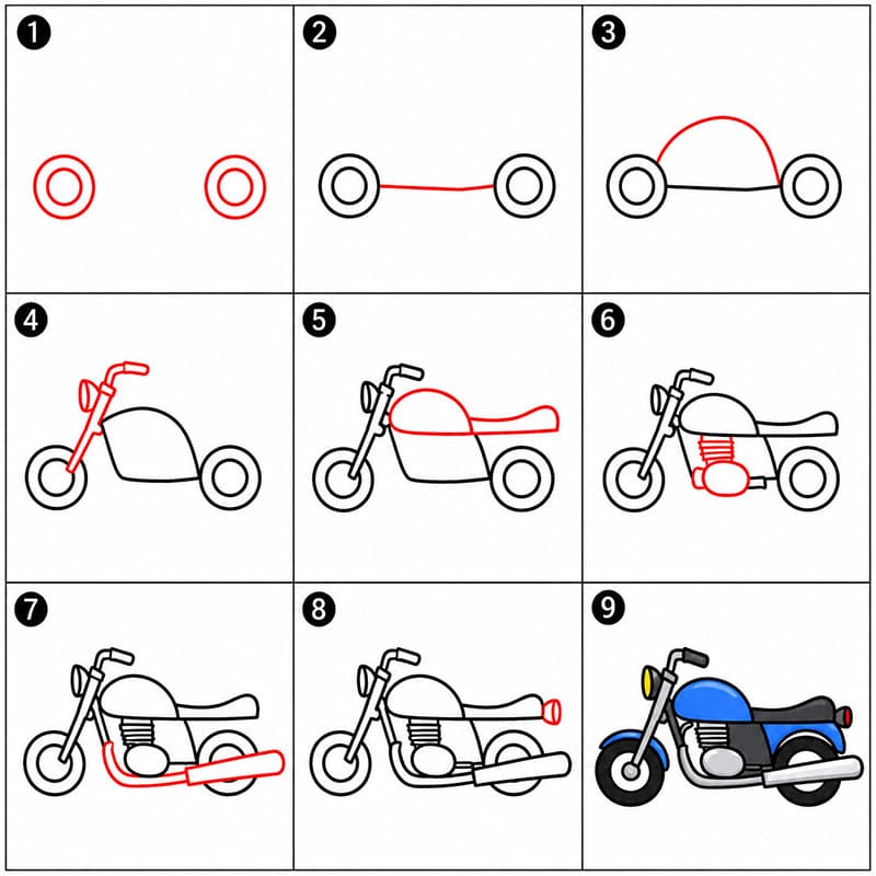 How to draw Motorcycle Roadster