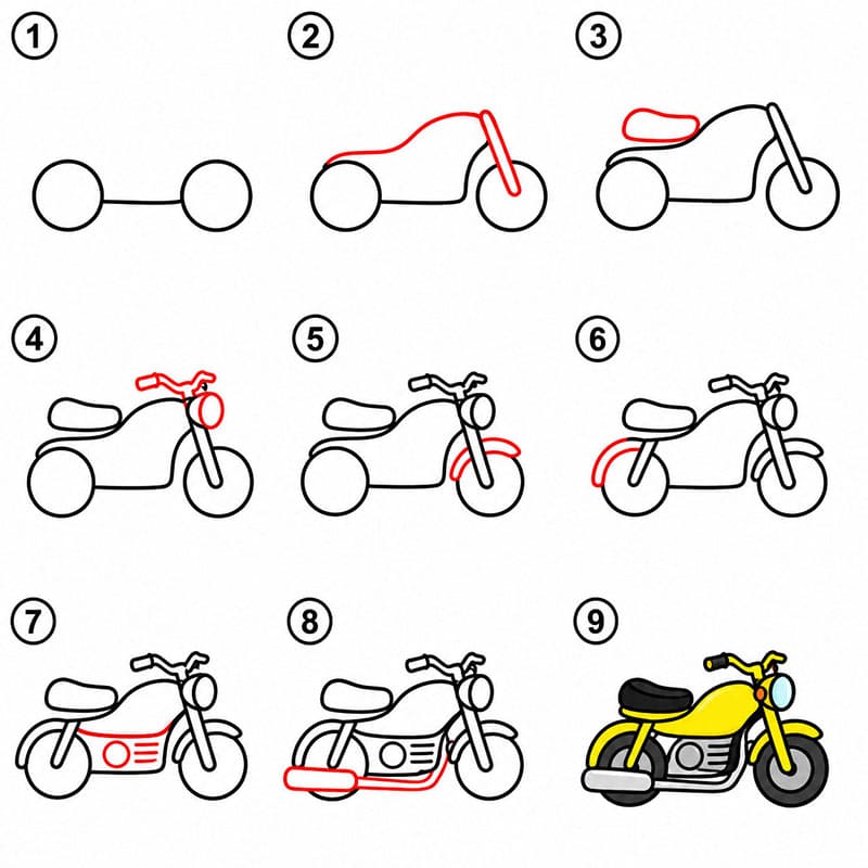How to draw Motorcycle Touring