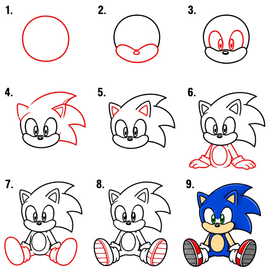 Sonic sitting Drawing Ideas