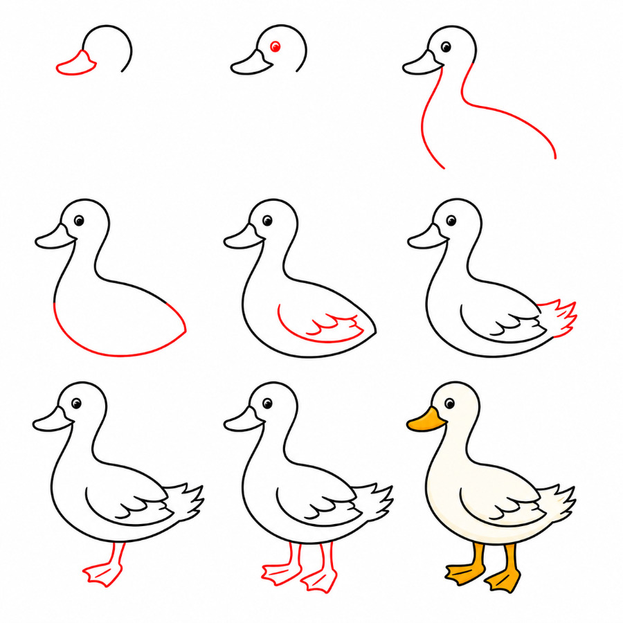 White Duck Drawing Ideas