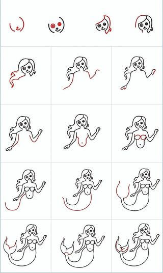 How to draw A Beautiful Mermaid