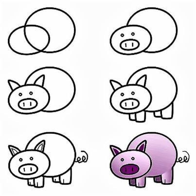 A Cartoon Pig Drawing Ideas