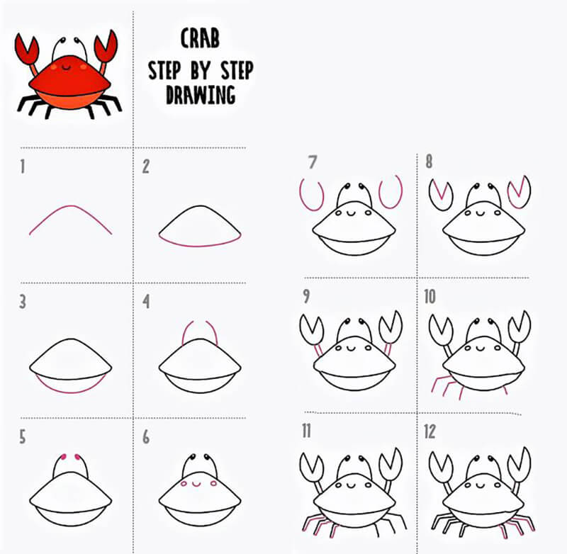 How to draw A Crab Idea 6