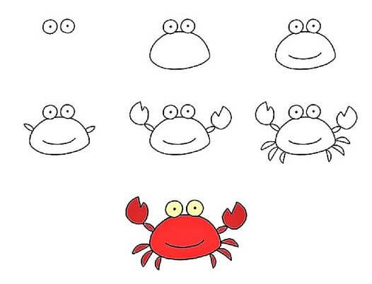 How to draw A Cute Crab