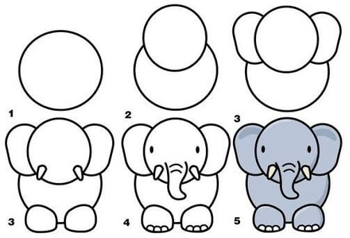 A Cute Elephant Drawing Ideas