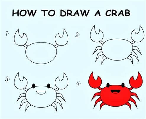 How to draw A Funny Crab