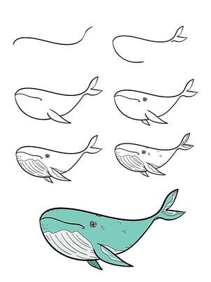 A Green Whale Drawing Ideas