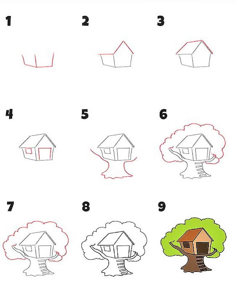 A House on a Tree Drawing Ideas