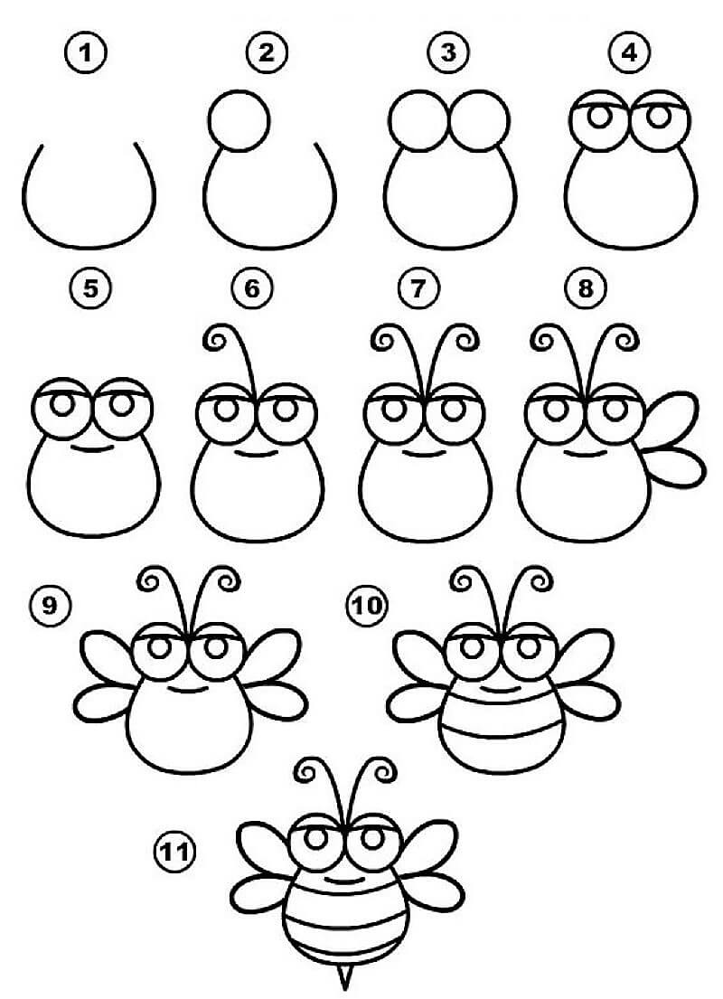 A Lovely Bee Drawing Ideas